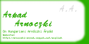 arpad arnoczki business card