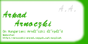 arpad arnoczki business card